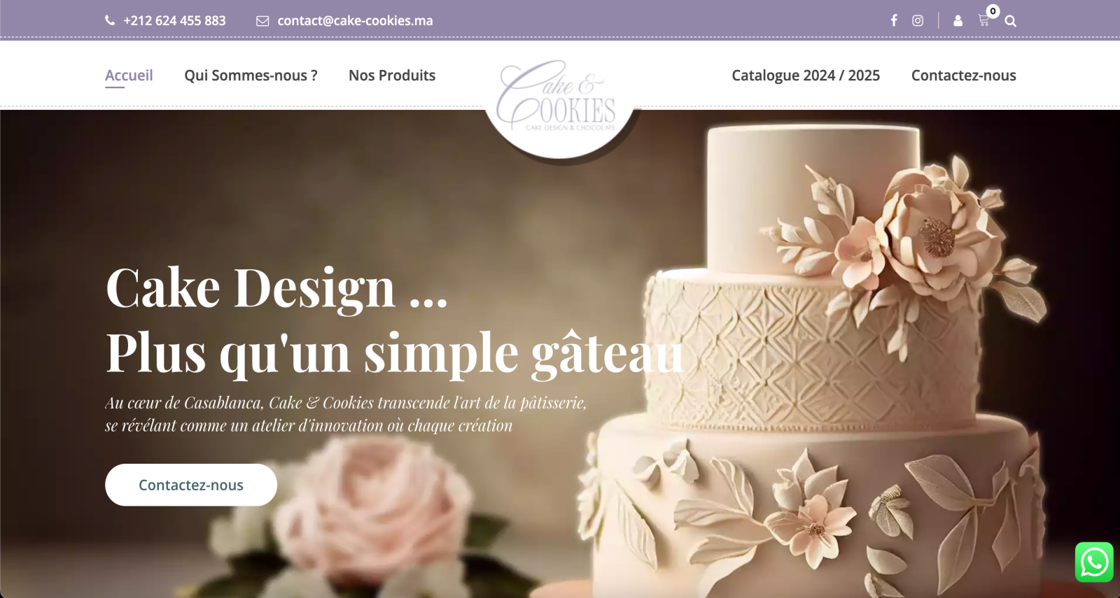Site e-commerce Cake Cookies Maroc — Kaizen Digital