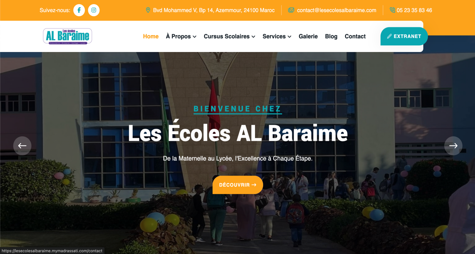 Site web ecoles Al Baraime Maroc — Kaizen Digital
