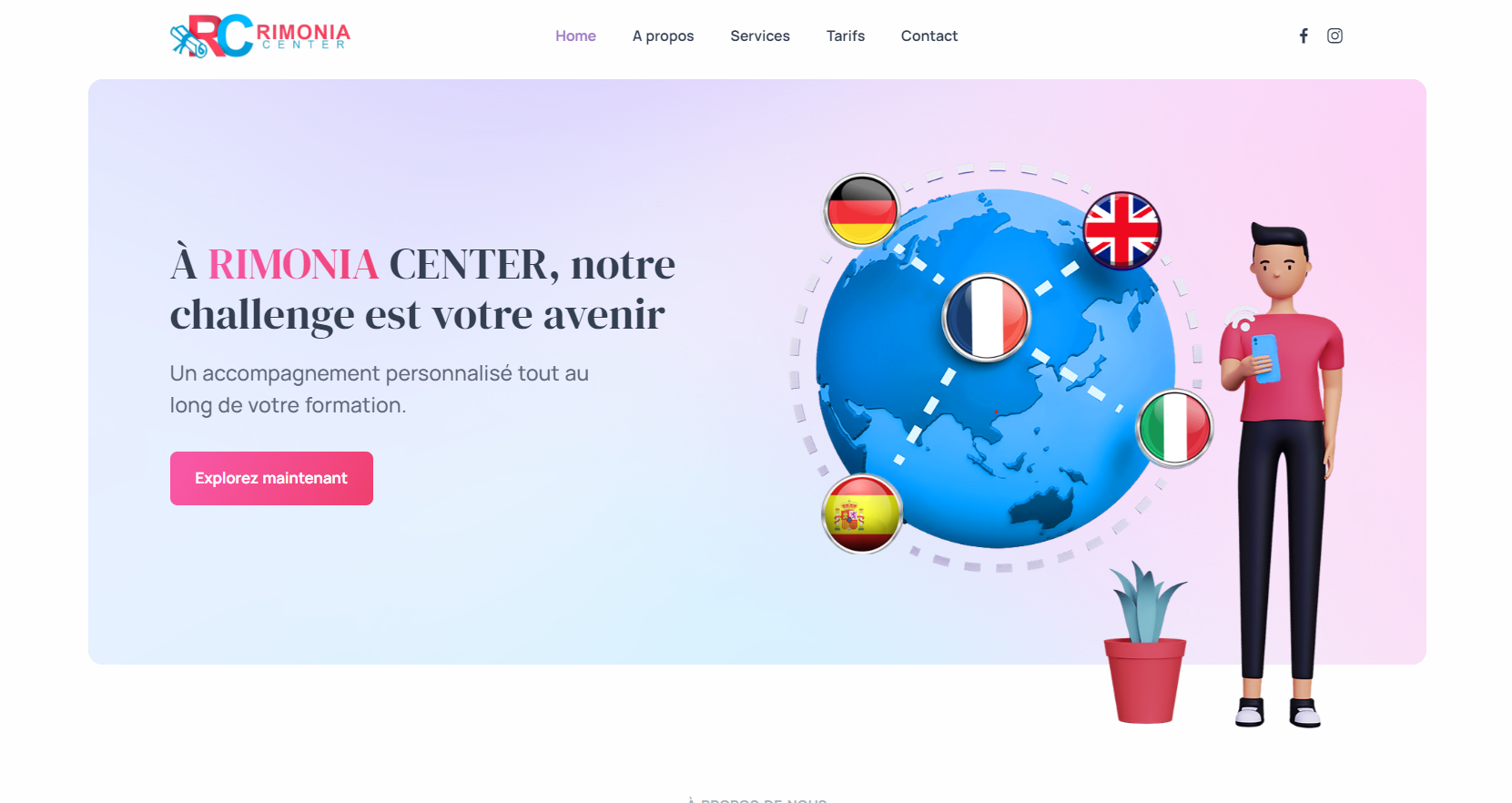 Site web Rimonia Center ecole Maroc — Kaizen Digital